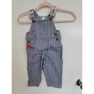 Vintage 90s Kids Hickory Striped Railroad Overalls Size 2T